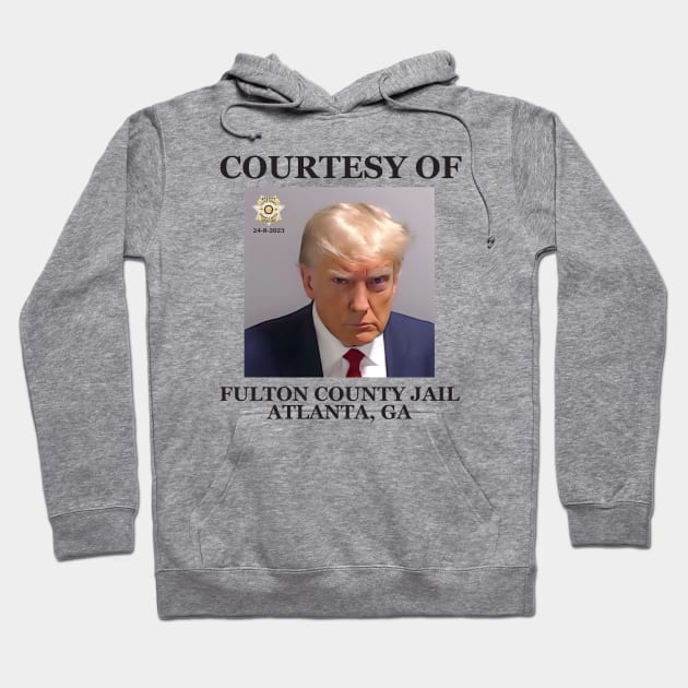 Trump Mugshot Courtesy of Fulton county Jail Hoodie by Danemilin